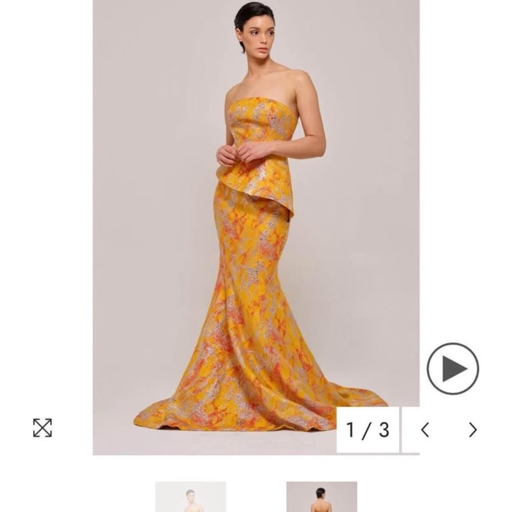 Chic Strapless Yellow Maxi Dress